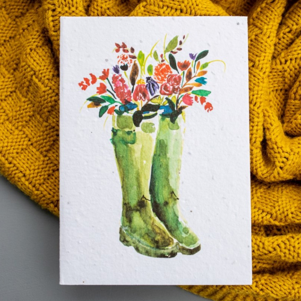 Floral Wellies | Plantable Seed Card