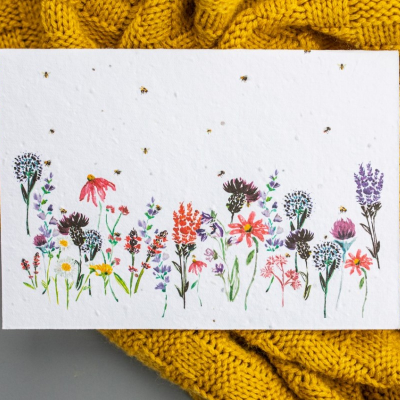 Wildflower Meadow | Plantable Seed Card | Sorrel & Sage Florist - Add special finishing touches to your order, Sorrel and Sage Florist stock a wide range of cards and gifts to compliment their beautiful flowers. Same day, local delivery available