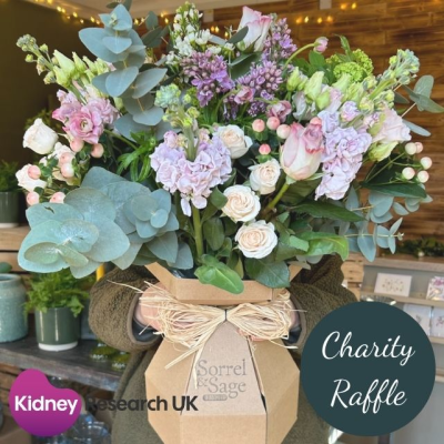 Charity Raffle - help us raise money for Kidney Research UK! - Enter our raffle and be in with a chance of winning a bouquet worth £100.00, tickets are £5.00 and every penny raised will be donated directly to Kidney Research UK.
